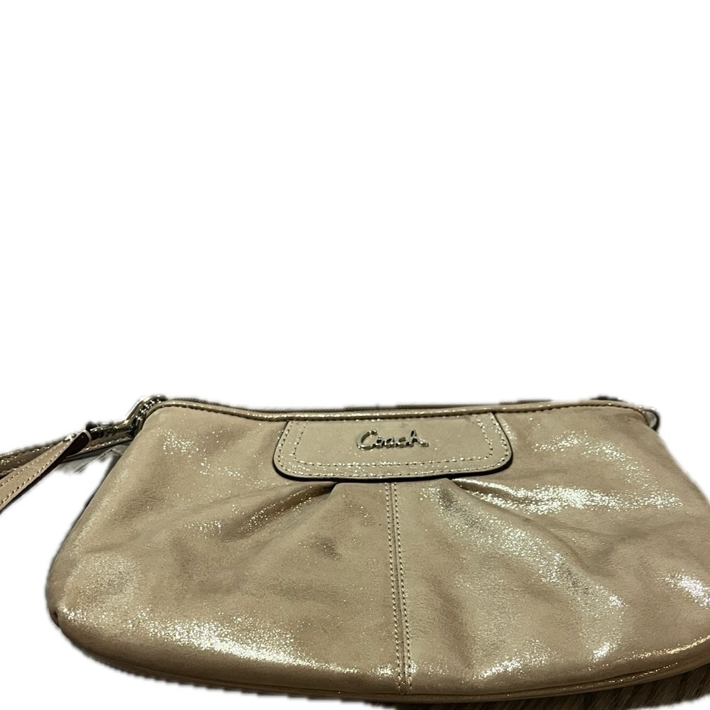 Coach Gold Suede Convertible Wristlet Purse - Picture 7 of 9